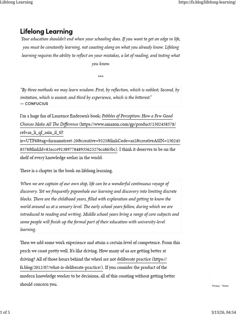 Lifelong Learning | PDF
