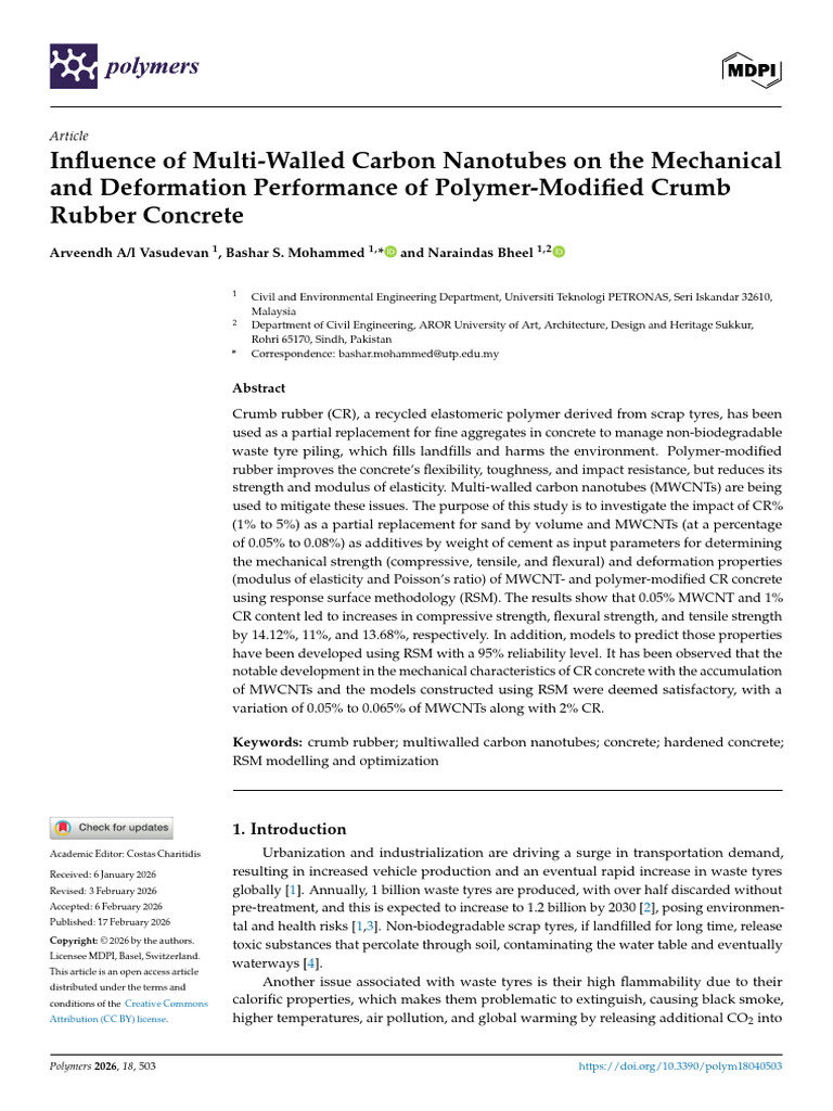 Influence of Multi-Walled Carbon Nanotubes on the Mechanical and ...