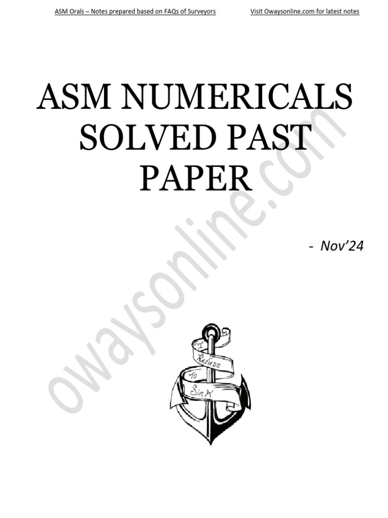 ASM Numericals Solved Past Papers Nov24 Yza1bz | PDF