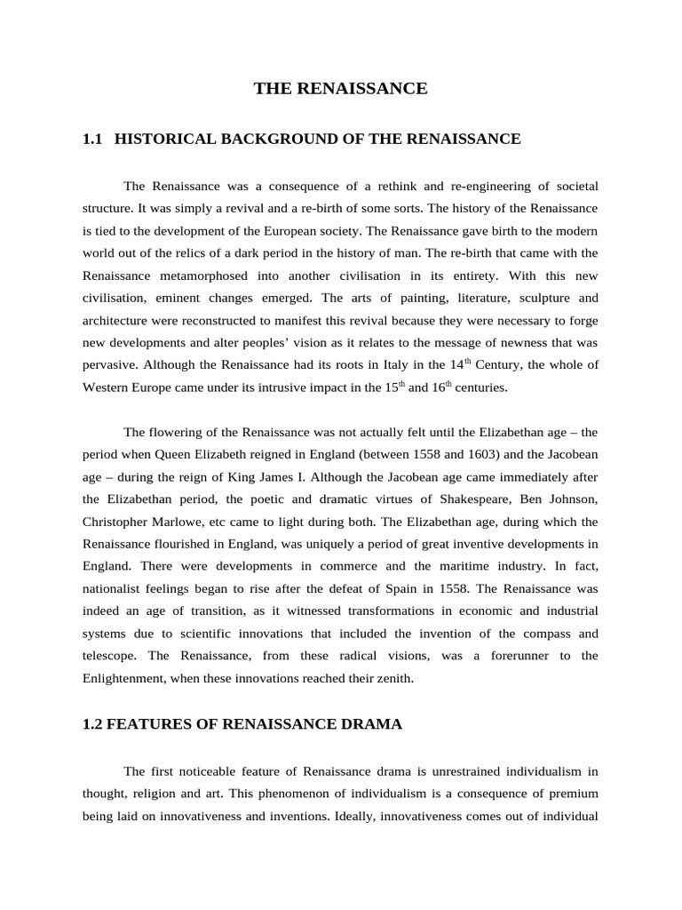Unilag Eng 329 Notes Merged 2024 | PDF | Hamlet | Renaissance