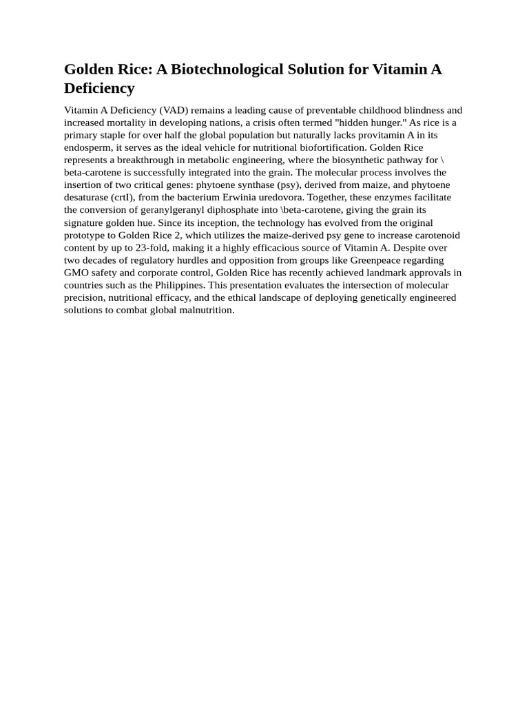Golden Rice | PDF