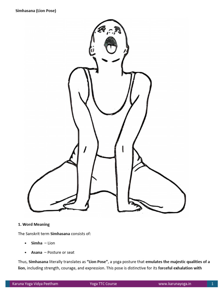 Simhasana (Lion Pose | PDF