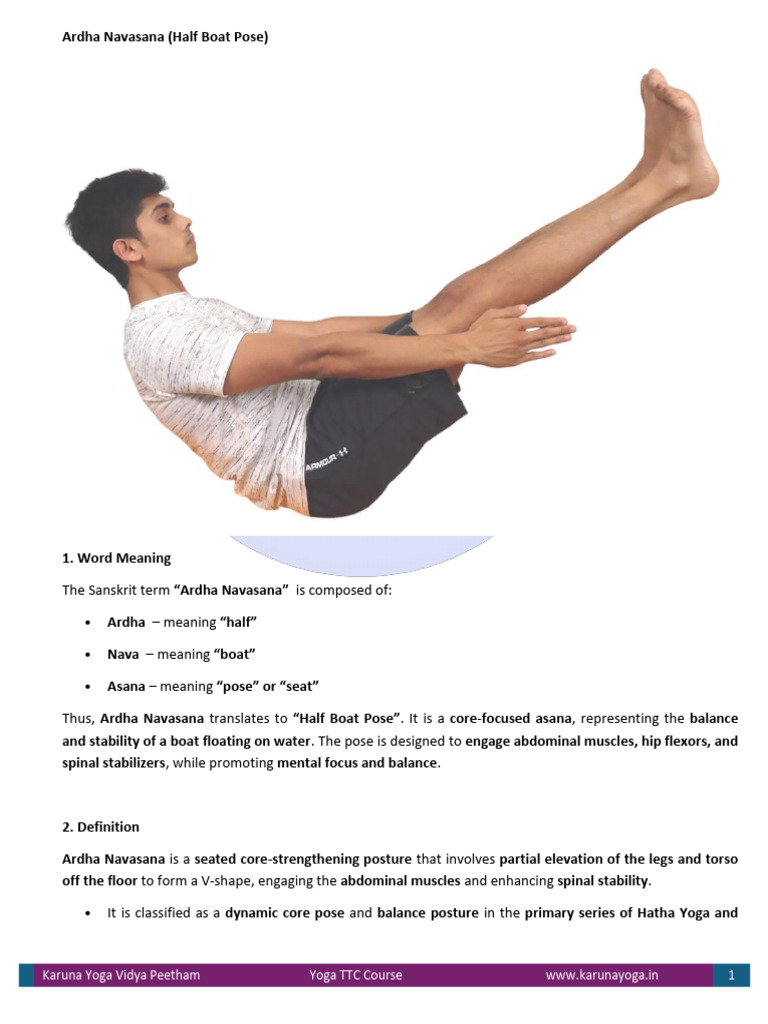 Ardha Navasana (Half Boat Pose) | PDF | Anatomical Terms Of Motion ...