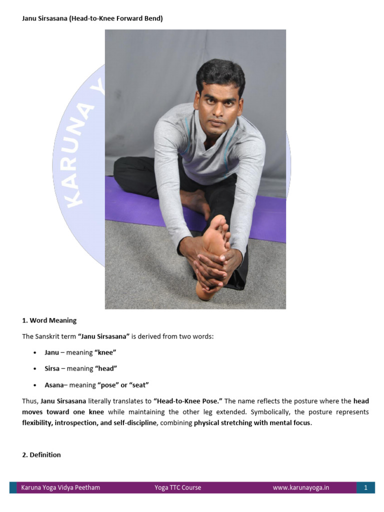 Janu Sirsasana (Head-To-Knee Forward Bend) | PDF