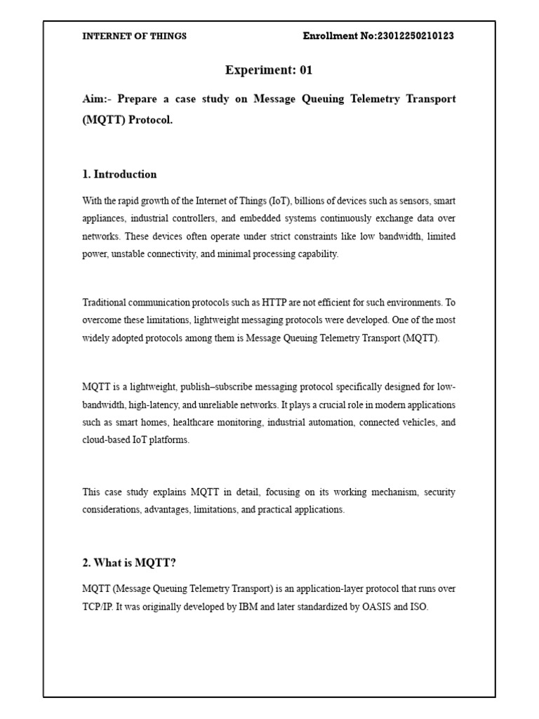 Case Study 1 | PDF | Internet Of Things | Telecommunications