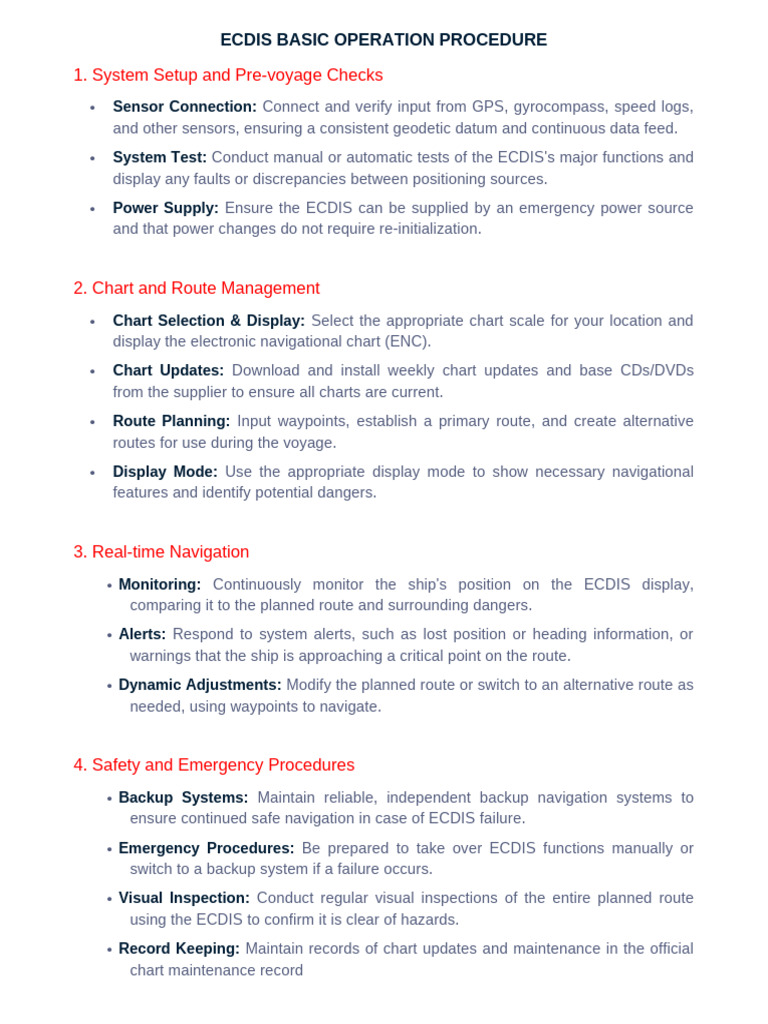 ECDIS Basic Operation Procedure | PDF