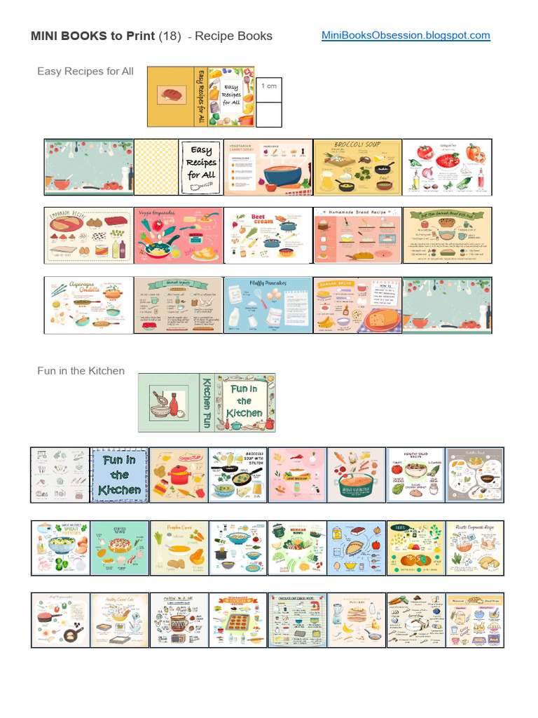 MINI BOOKS to Print (18) Recipes- Mini Books Obsession (1) | PDF