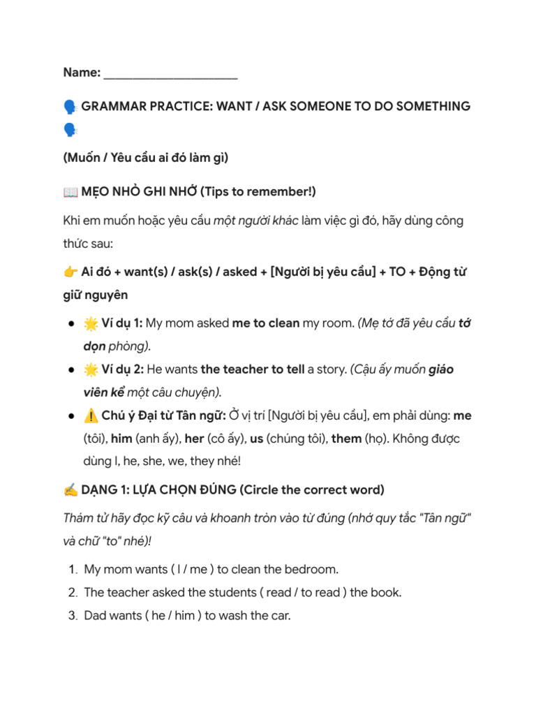 Worksheet WantAsk - MD | PDF