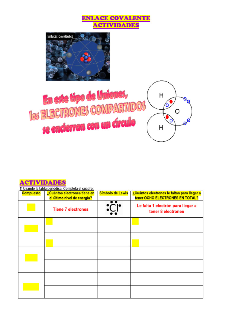 Uniones Covalentes E INTRO DATIVAS Adapt 24 | PDF