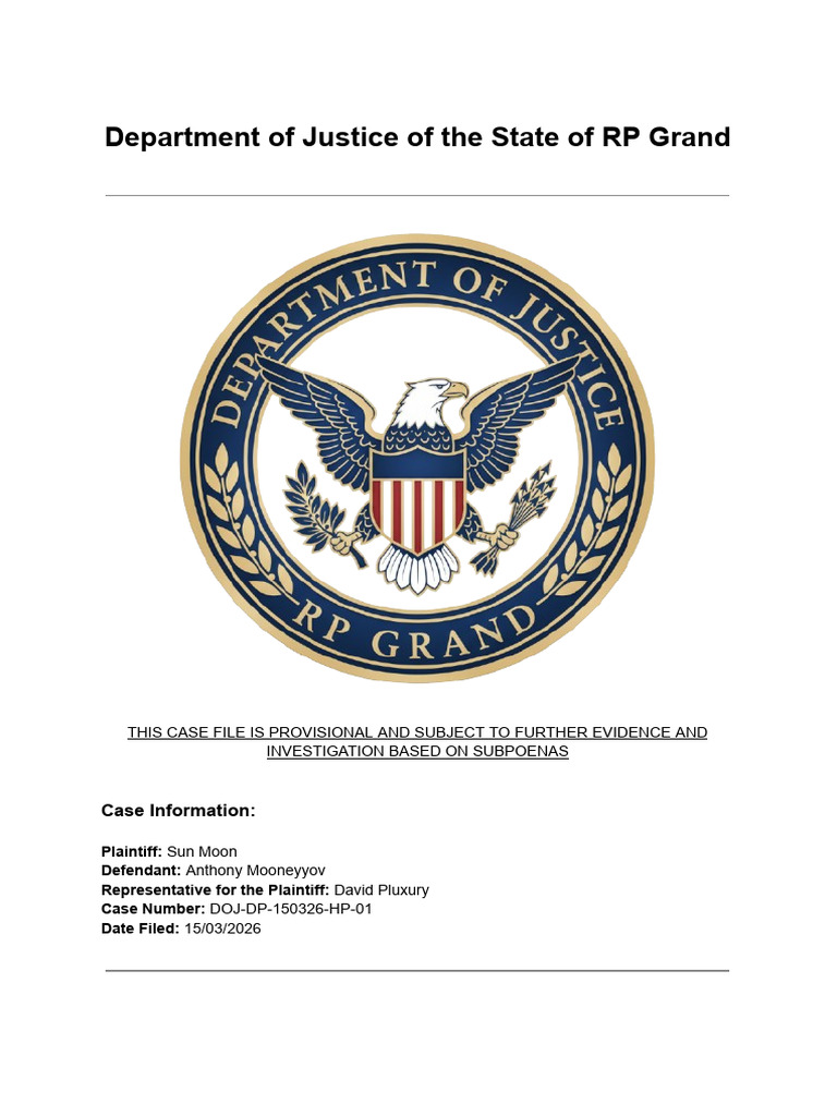 Case File Doj Dp 150326 Hp 01 | PDF