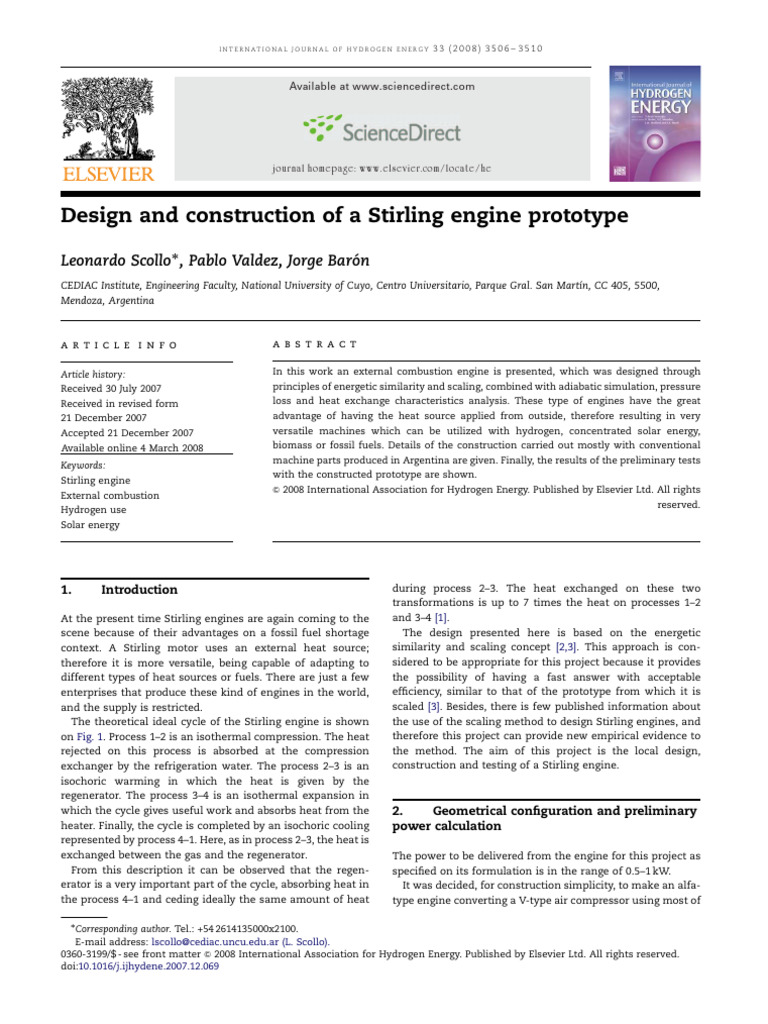 Design and Construction of a Stirling En | PDF | Engines | Piston