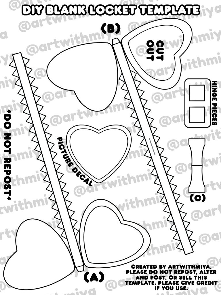 DIY Customizable Locket Template | PDF