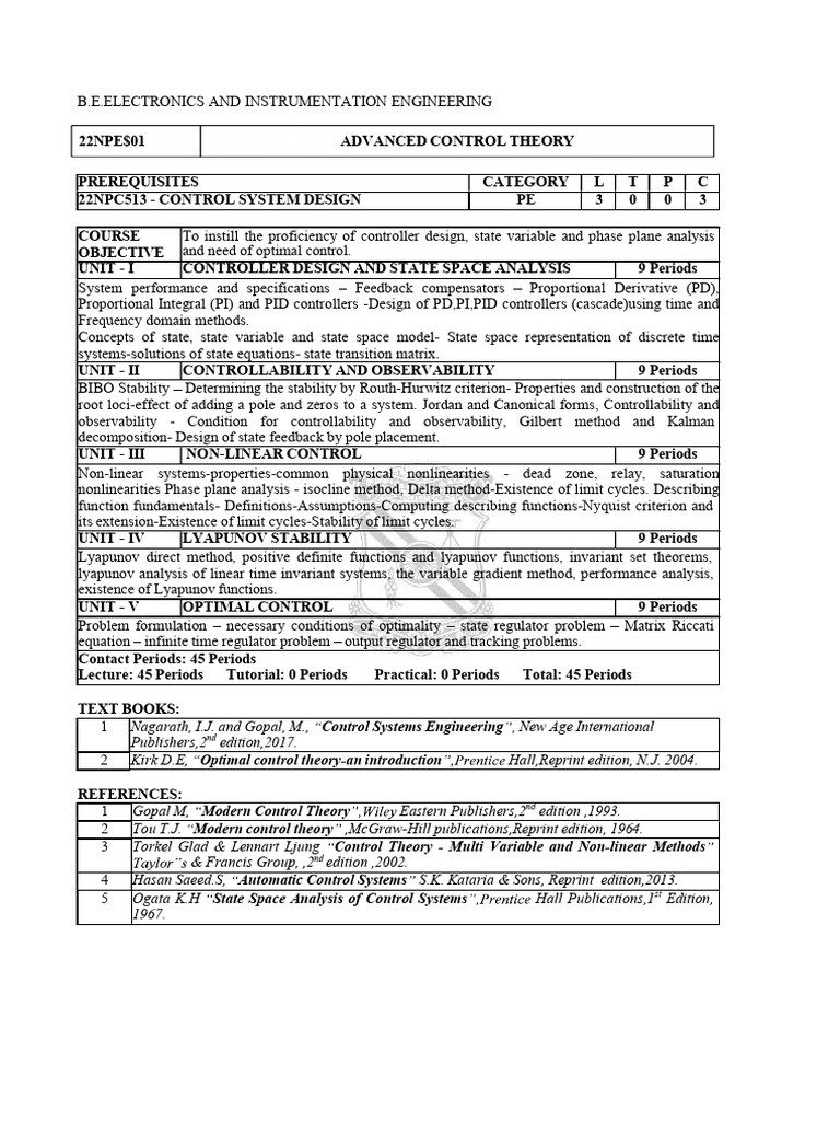 Professional Elective courses. Syllabus | PDF