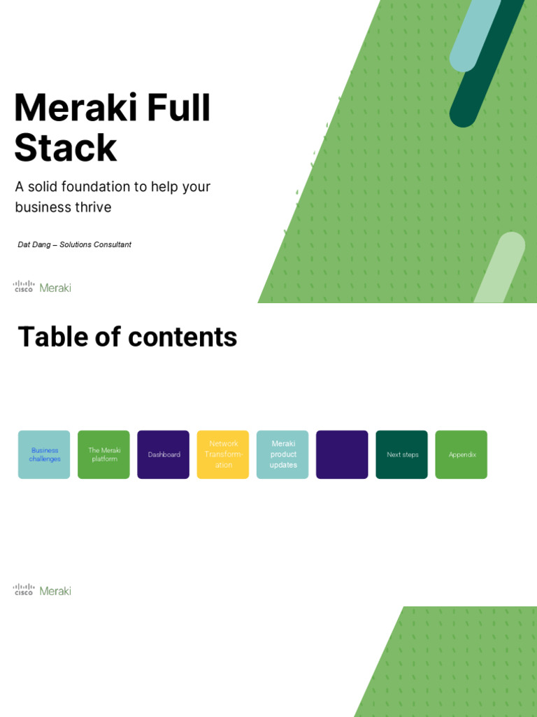 Cisco Meraki Full Stack Solutions | PDF