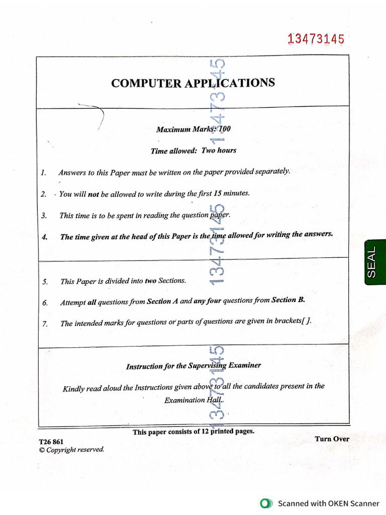 2026 Computer Applications QP (1) | PDF