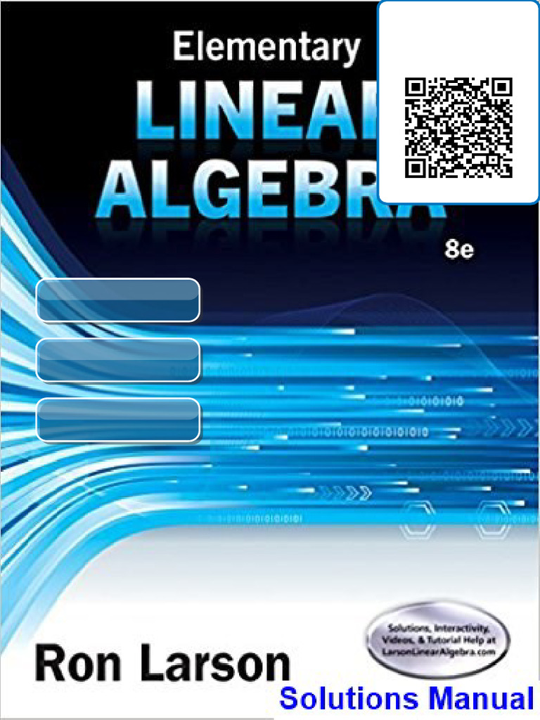 Elementary Linear Algebra 8th Edition Larson Solutions Manual Available ...