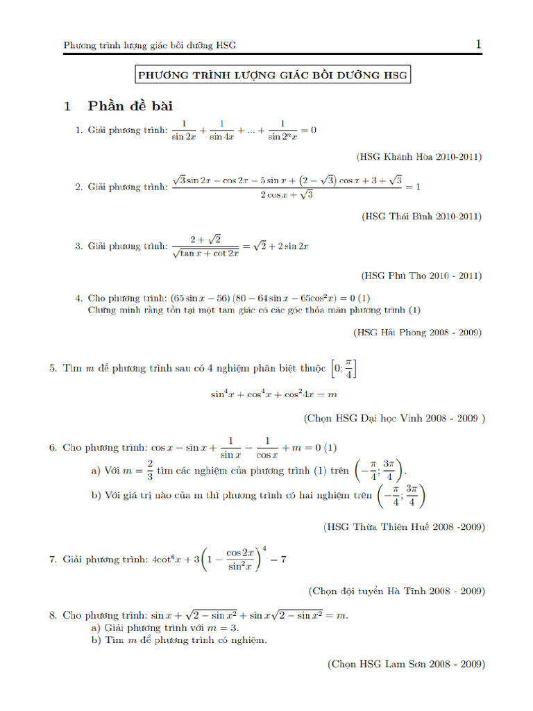 Ptlg Bồi Dưỡng Hsg 11 Buổi 1. | PDF