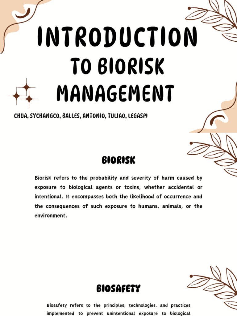 Introduction to Biorisk Mngt | PDF | Hazards | Risk