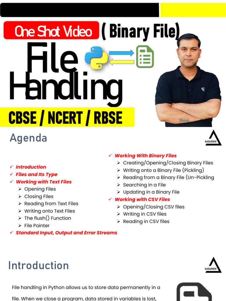 CH 05 File Handling | PDF | Computing | Computer Architecture