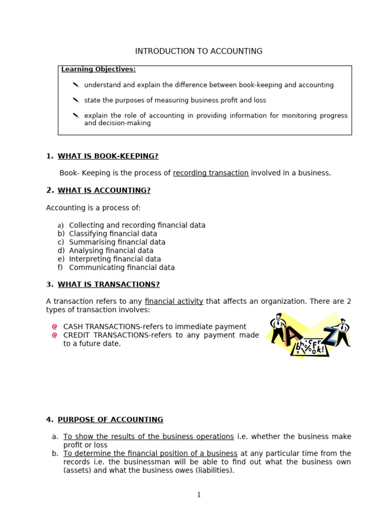 Introduction To Accounting | PDF | Bookkeeping | Debits And Credits