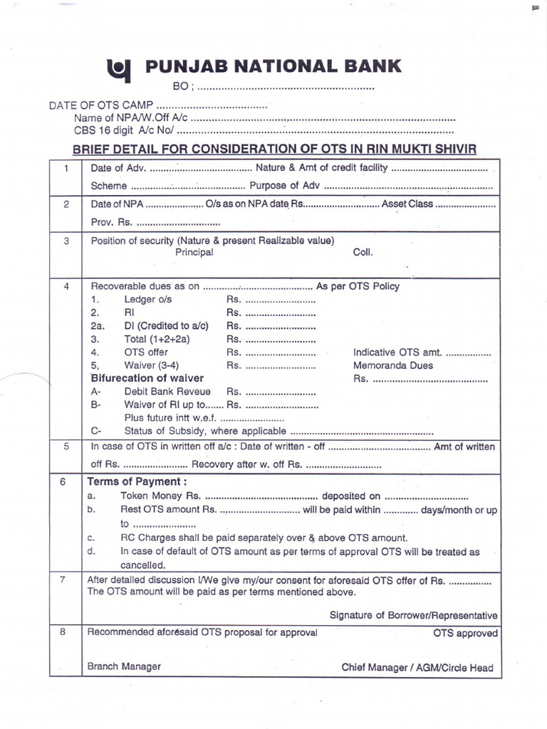 OTS Proposal Form | PDF