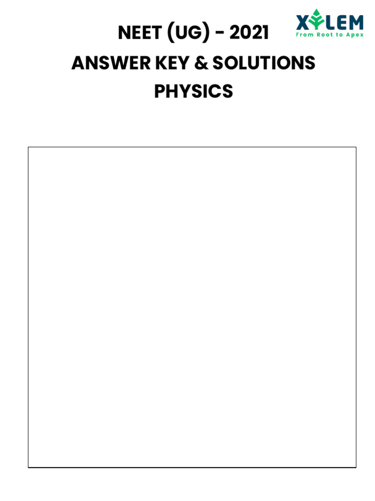 Neet Physics Solutions | PDF | Capacitor | Electric Current