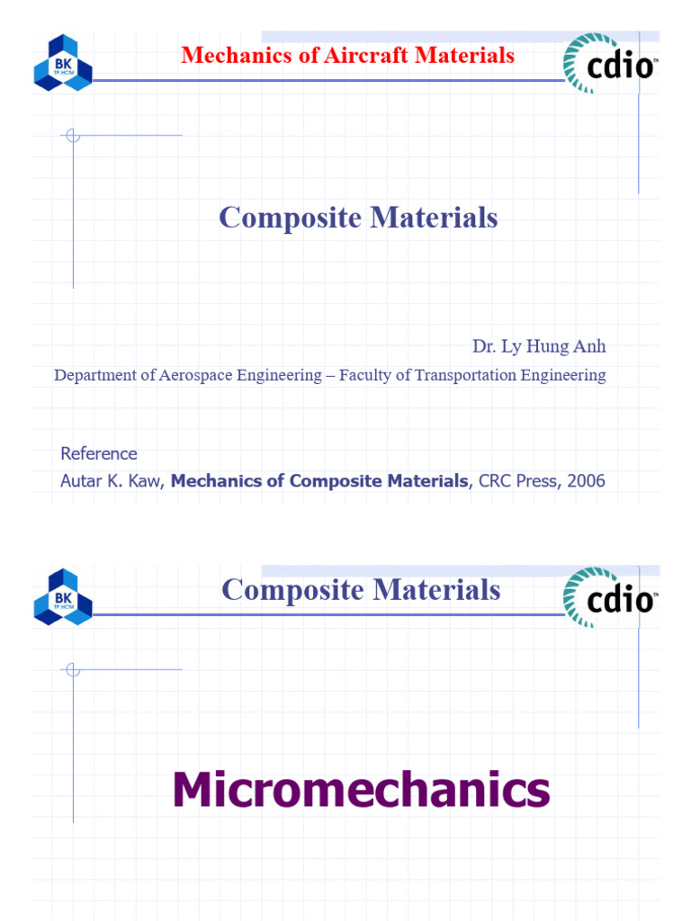 Mechanics of Aircraft Materials 5 Micromechanics CDIO | PDF | Composite ...