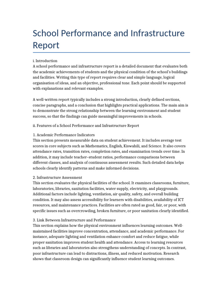 Final Improved School Report | PDF