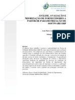 Análise, Avaliação e Priorização de Fornecedores A Partir de Parametrização de Software Erp