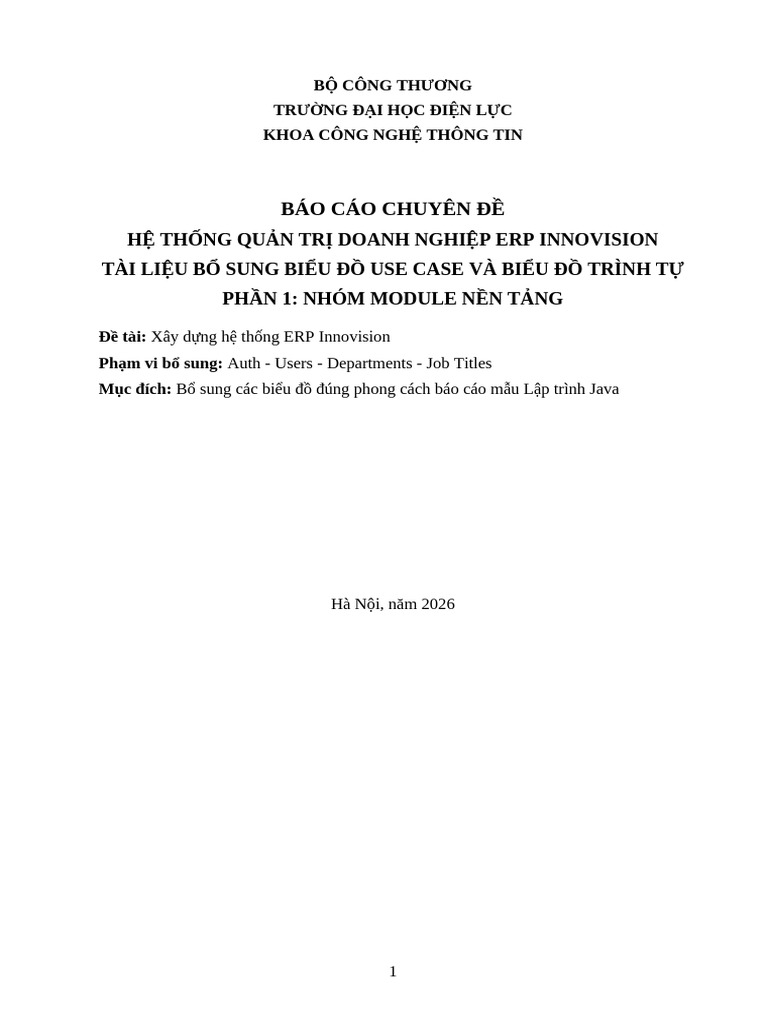 Bao Cao ERP Innovision Phan 1 Bo Sung Bieu Do | PDF