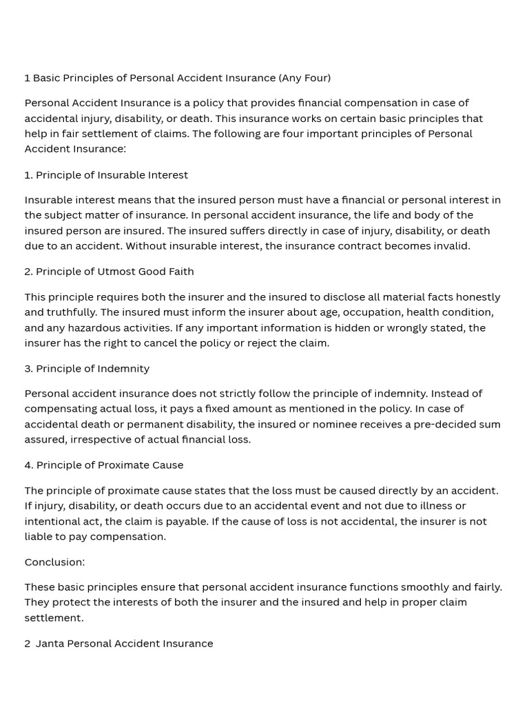 These Basic Principles Ensure That Personal Accident Insurance ...