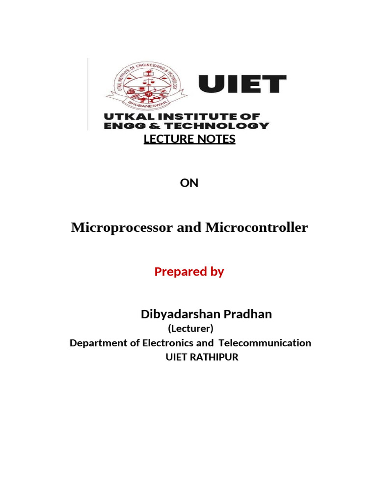 4th-Sem ETC -Microprocessor-Microcontroller (1) (1) | PDF | Central ...
