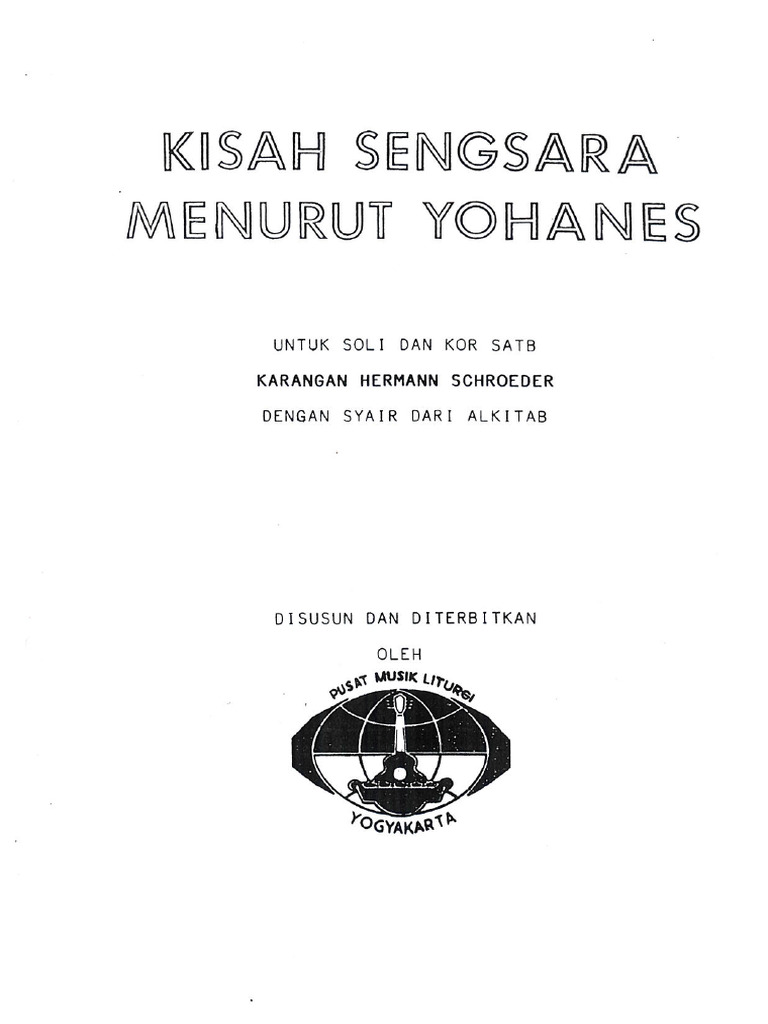 Kisah Sengsara Menurut Yohanes (Schroder) | PDF