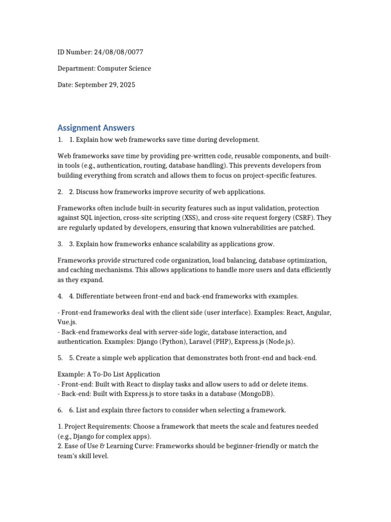 Assignment_Answers_Updated | PDF | Web Application | Websites