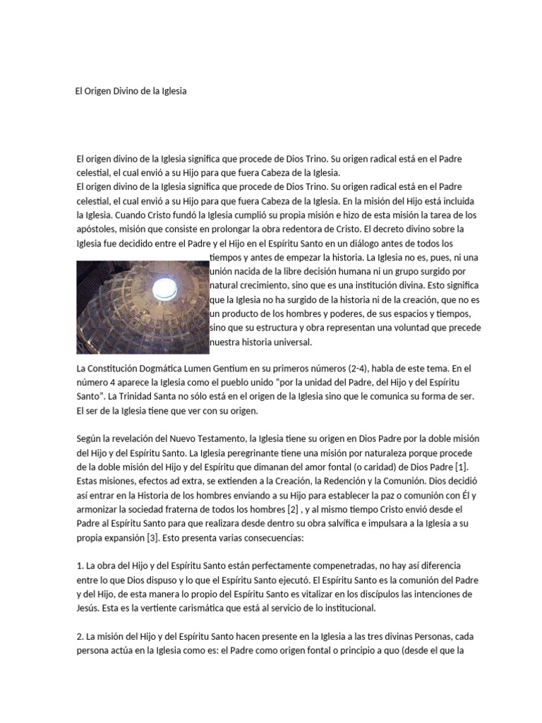 El Origen Divino de La Iglesia | PDF | Iglesia Católica | Cristo (título)