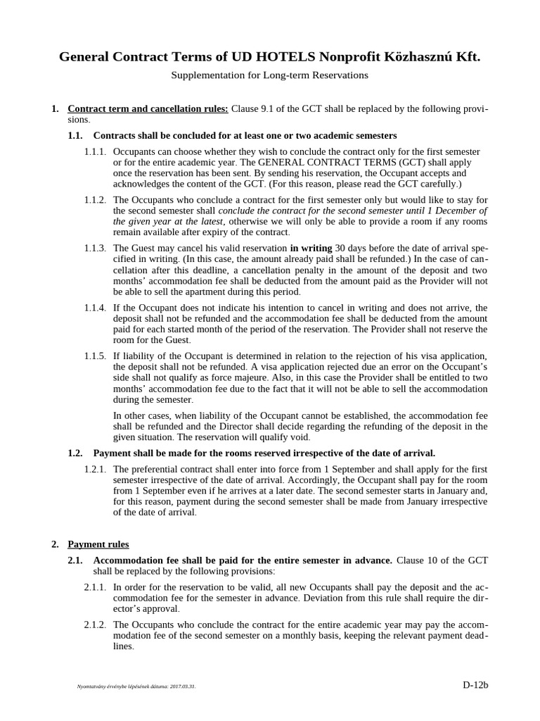 General Contract Terms | PDF