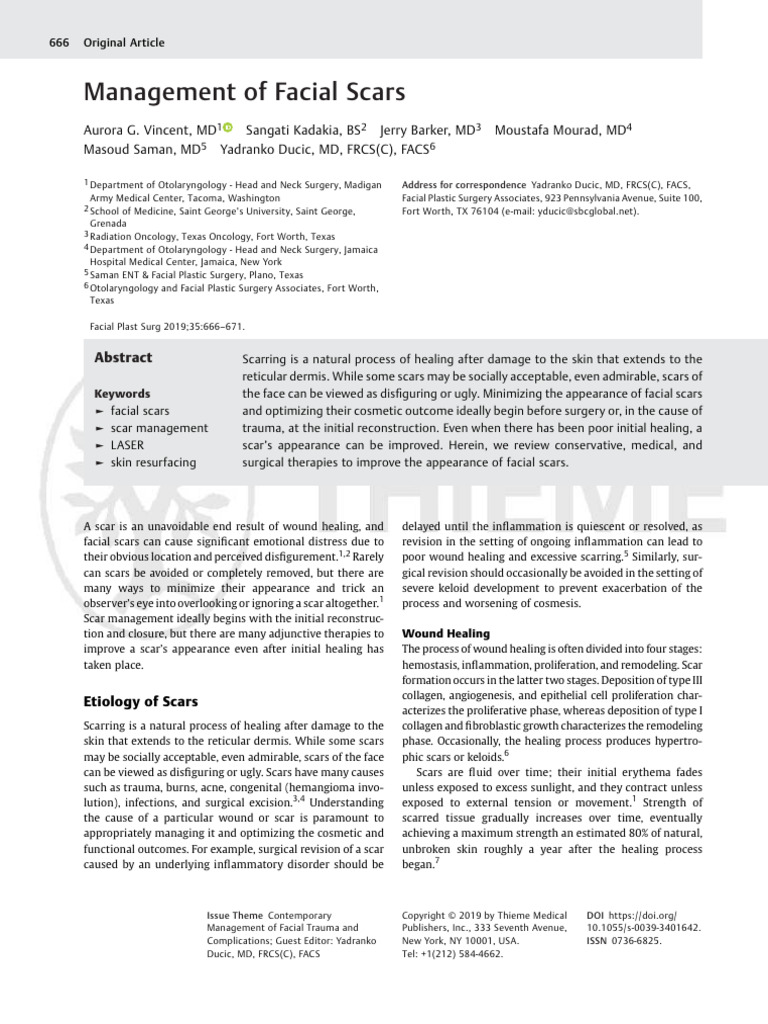 Management-of-Facial-Scars | PDF | Scar | Wound Healing