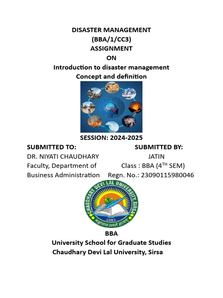 Disaster Management 2 | PDF