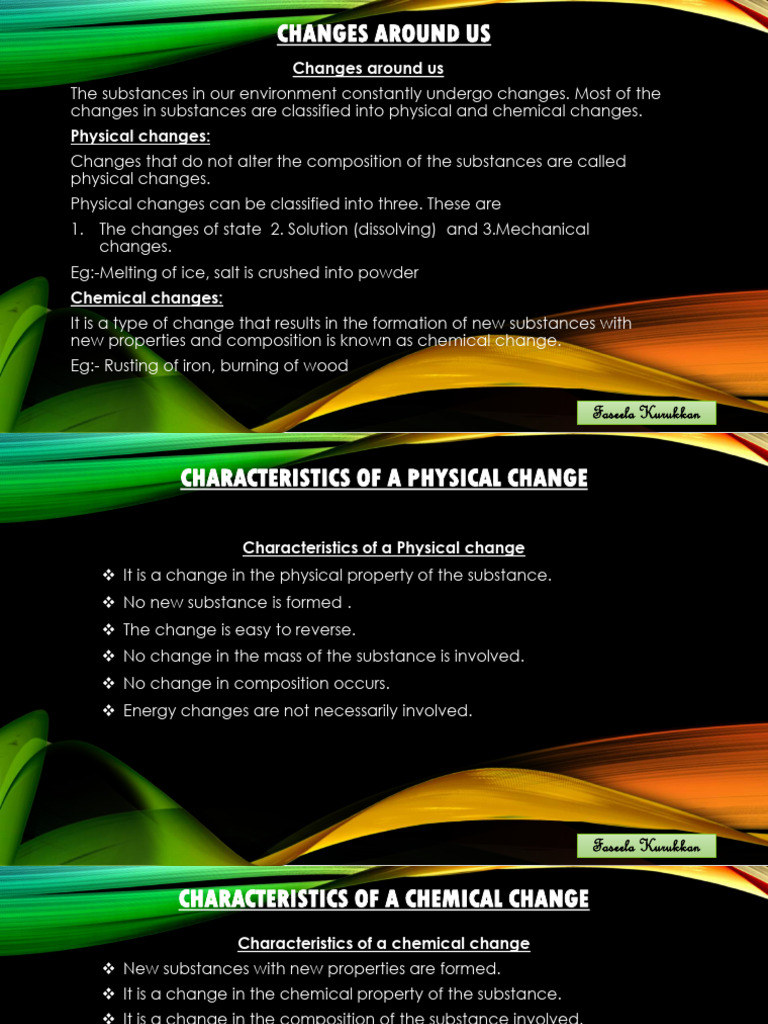 Physical and Chemical Changes | PDF