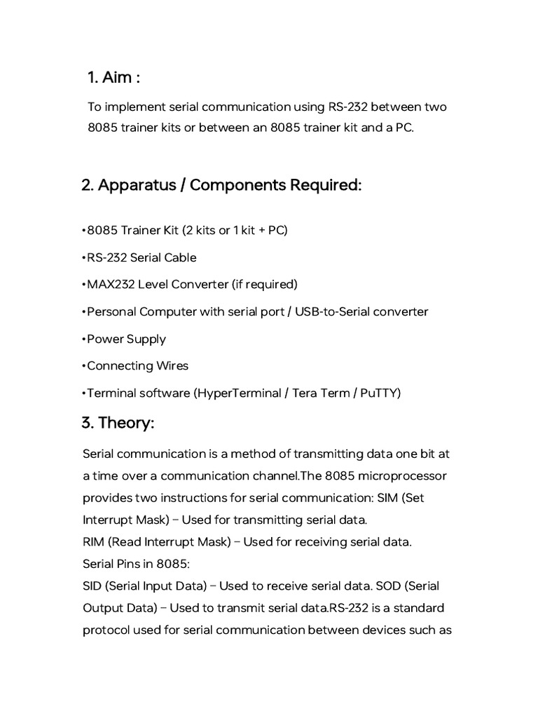 open ended exp2 - serial data transfer | PDF | Digital Technology ...
