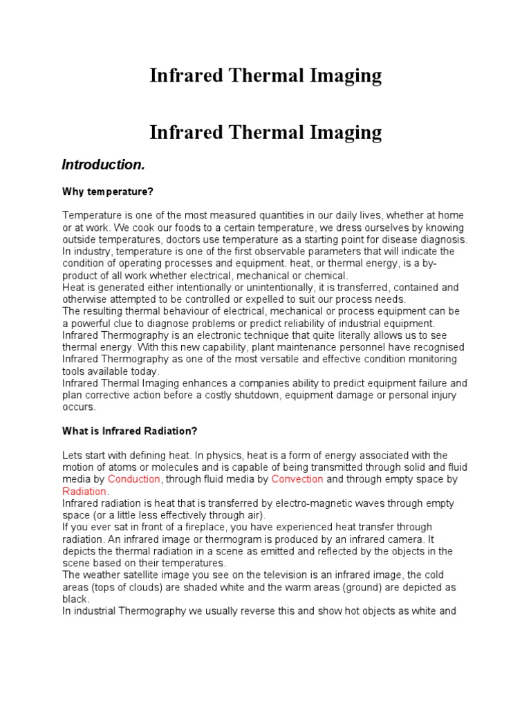 Infrared Thermal Imaging for Equipment Monitoring | PDF | Thermography ...