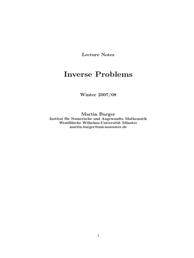 skript | PDF | Inverse Problem | Eigenvalues And Eigenvectors