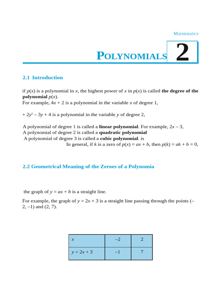 Class 10th Chapter 2 Maths | PDF | Quadratic Equation | Polynomial