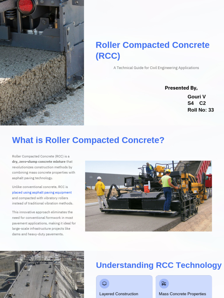 Roller Compacted Concrete RCC.pptx | PDF