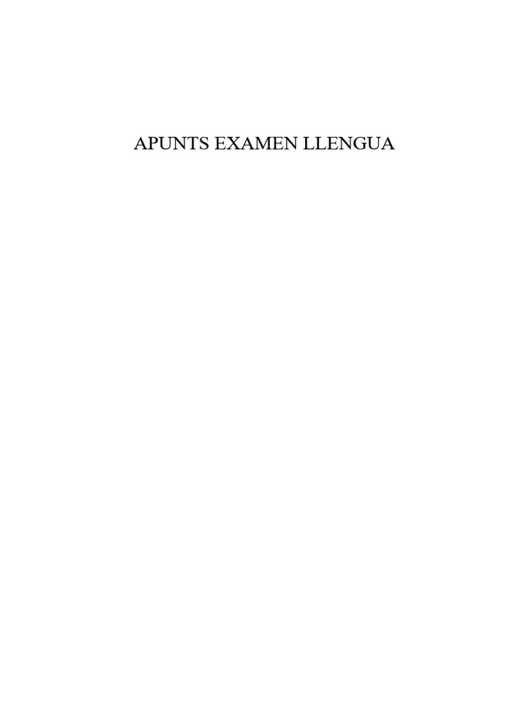 apunts llengua | PDF