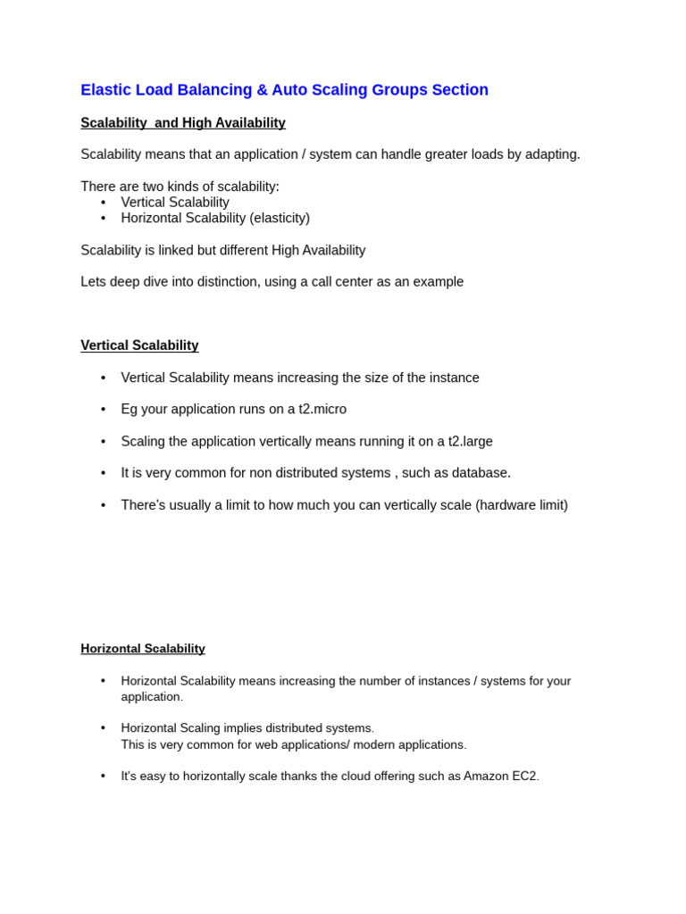 5 Elastic Load Balancing & Auto Scaling Groups Section | PDF ...