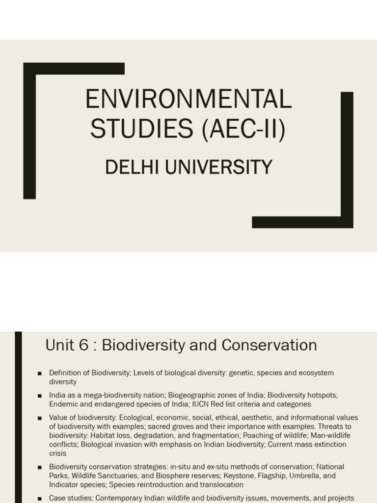 Unit 6 Biodiversity and Conservation | PDF | Biodiversity ...