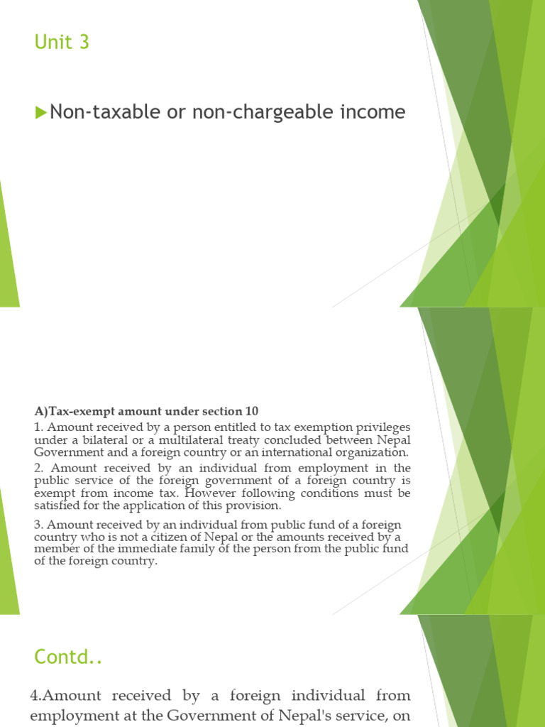3.1 Non-taxable or Non-chargeable Income | PDF