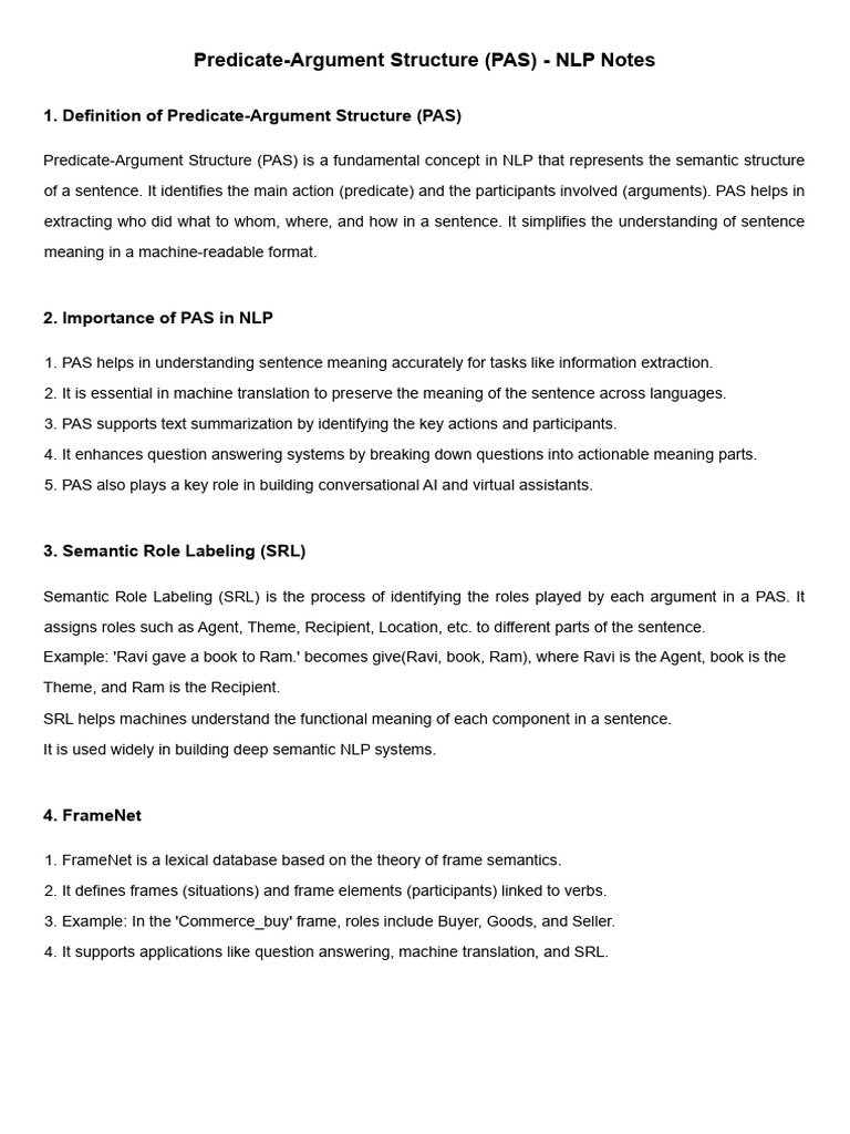 Predicate Arguement Structure | PDF