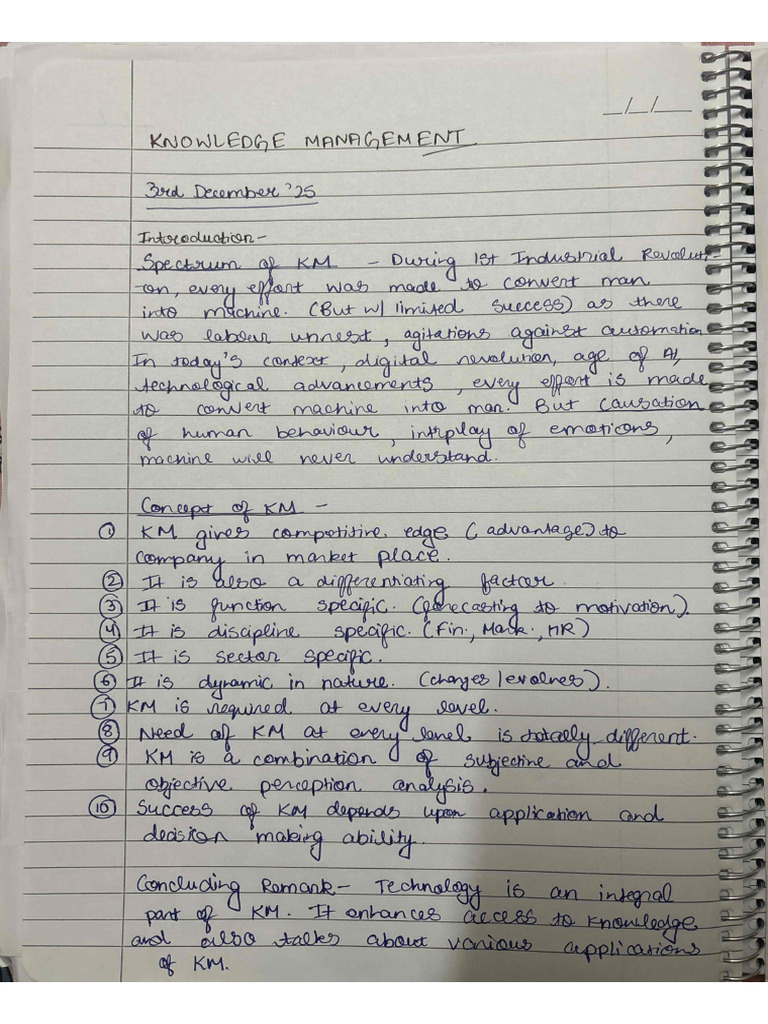 Knowledge Management Notes | PDF